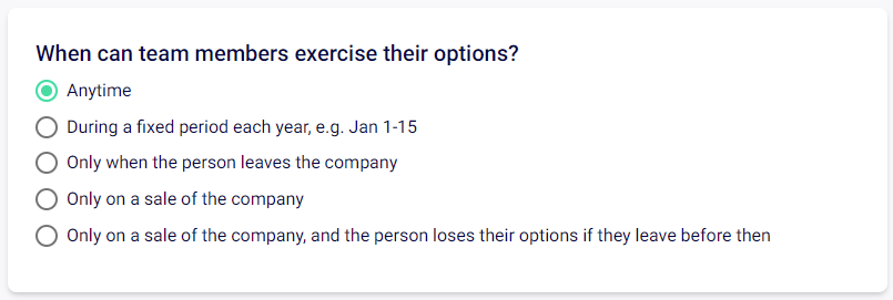 Exercising Options