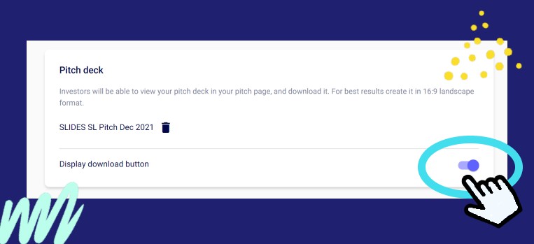 How to turn off deck download in Pitch