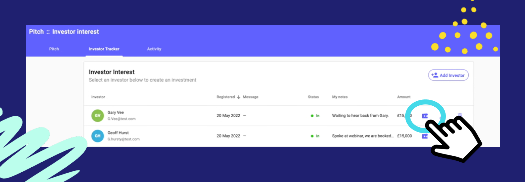 Pitch Update Add Investor To Raise