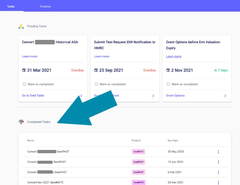 Calendar Completed Tasks