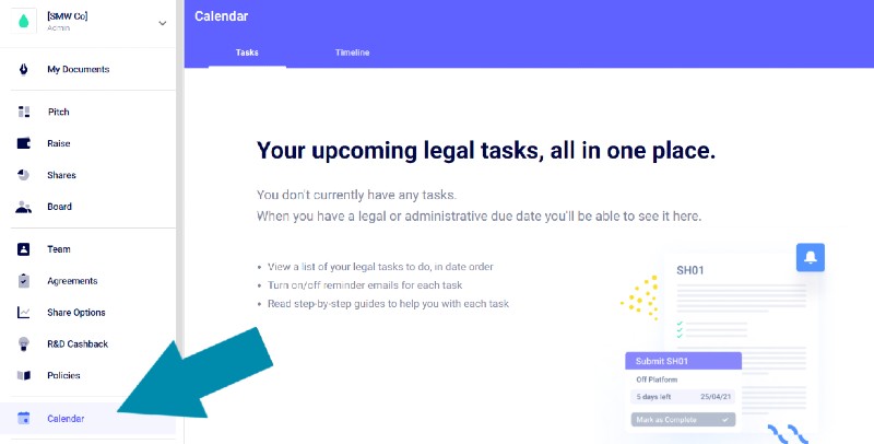 Calendar Left Bar Full Screen