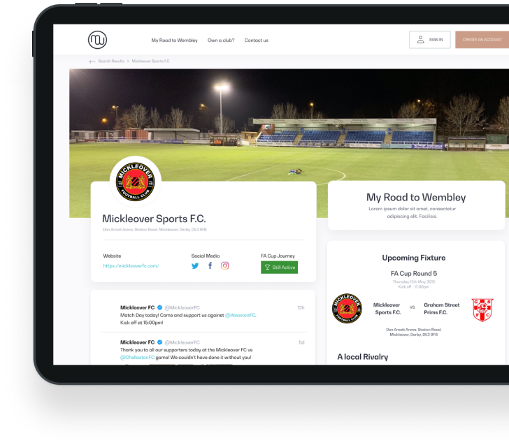 My Road To Wembley Website