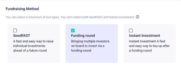 Pitch Page Fundraising Status Seedlegals