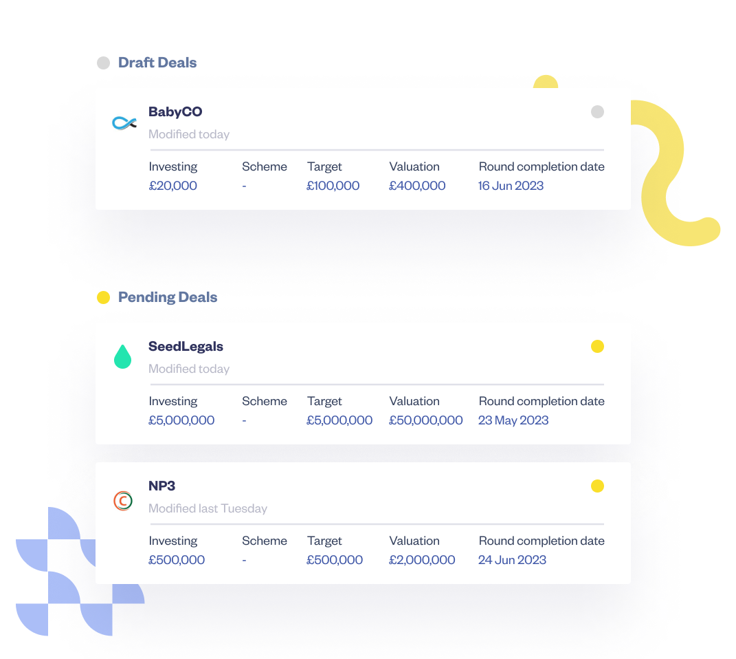 Manage Your Portfolio - see pending and draft deals